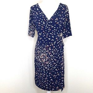 Motherhood Maternity Wrap Dress NWT Blue Large